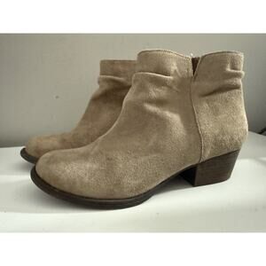 Jessica Simpson Boots Woman 8.5 M Ankle Callaghan Brown Leather Zip